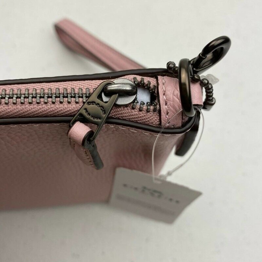 Coach Polished Pebble Leather Small Wristlet Pink - Picture 9 of 9